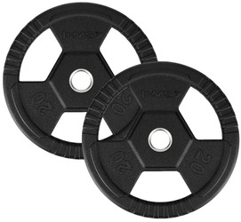 Talerze Olimpijskie Ogumowane Obciążenia Na Gryf Sztangę 2x20 kg HMS