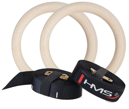 Kółka Gimnastyczne Drewniane Koła Obręcze Do Ćwiczeń  + Taśmy Z Miarką HMS