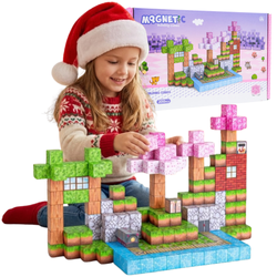 Klocki Magnetyczne Konstrukcyjne Zestaw 200 Elementów Edukacyjne Dla Dzieci