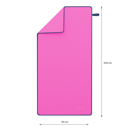 NILS Duży Ręcznik Szybkoschnący Z Mikrofibry Plażowy 200x90 cm + Zawieszka