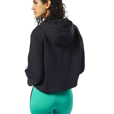 Bluza Z Kapturem Oversize Szeroki Rękaw Damska Bawełniana Czarna REEBOK