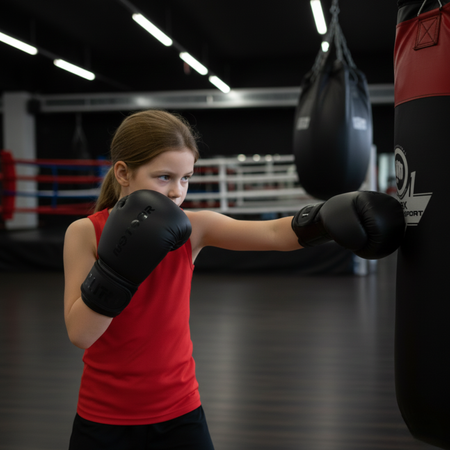Rękawice Bokserskie Sparingowe Treningowe Dziecięce Czarne Do Boksu METEOR