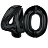 Balony Foliowe Czarne Metaliczne Dekoracja Na Urodziny 40 Lat 92 cm GODAN