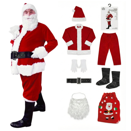 Strój Świętego Mikołaja Kostium Przebranie Gwiazdora + Worek Na Prezenty