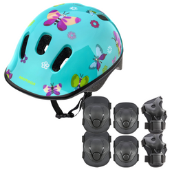 Kask Rowerowy Regulowany Dziecięcy Wentylowany METEOR + Zestaw Ochraniaczy