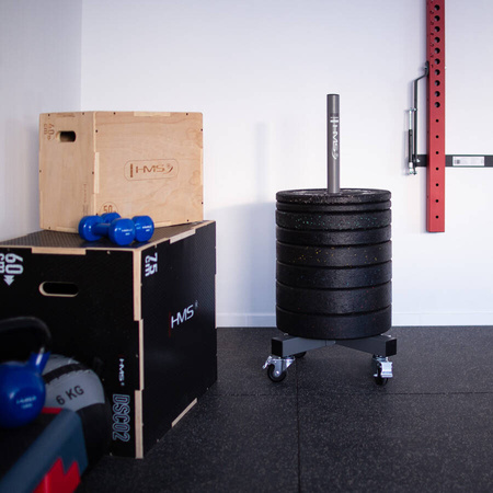 HMS Stalowy Stojak Na Kółkach Na Obciążenia Do Treningu Siłowego Maks. Obciążenie 200 kg