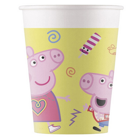 Kubeczki Papierowe Ozdobne Na Przyjęcie 200 ml Świnka Peppa 8 szt. PROCOS