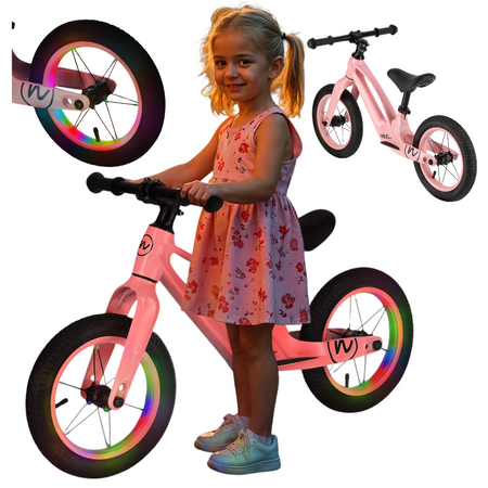 Rowerek Biegowy Lekki Dla Dzieci Magnesium Pompowane Koła 12" LED NILS
