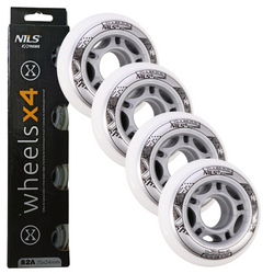 Kółka Do Łyżworolek Kauczukowe Zestaw 4 szt. Białe 70 mm Nils Extreme