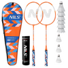Zestaw Do Badmintona 2 Rakiety + 3 Lotki Nylonowe + 6 Lotek Piórkowych NILS