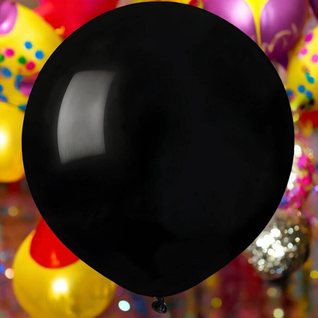 Balony Pastelowe Lateksowe Czarne Na Urodziny Dekoracja 48 cm - 25 szt.