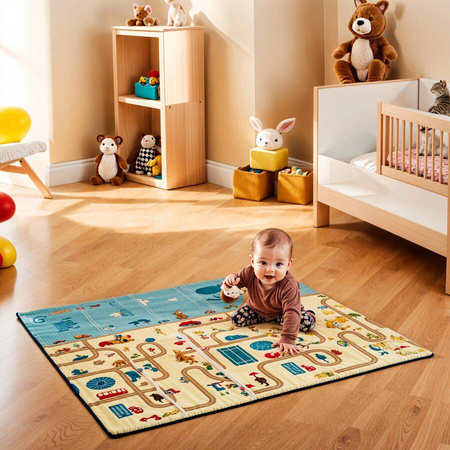 Mata Edukacyjna Piankowa Dla Dzieci Duża Dwustronna Składana XPE 195x180 cm