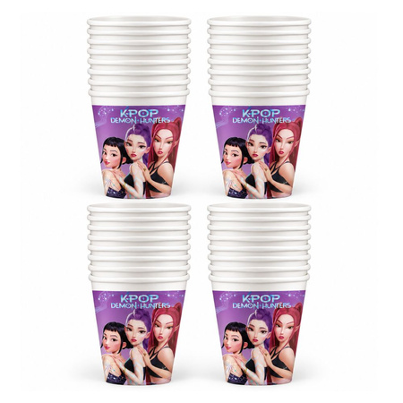 Kubeczki Papierowe Na Urodziny Dla Dziecka 200 ml K-POP DEMON HUNTERS 32szt
