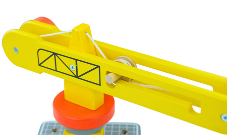 MERKAN Drewniany Plac Budowy Z Dużym Ruchomym Dźwigiem I Pojazdami Żuraw Wieżowy