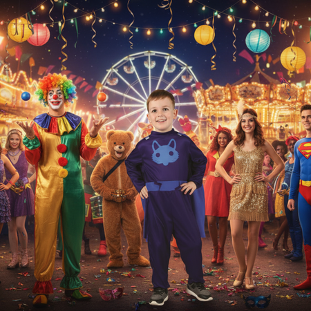 Strój Kostium Przebranie Kombinezon + Peleryna Superbohater Na Karnawał