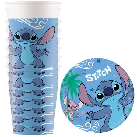 Zestaw Kubeczki + Talerzyki 23 cm Na Przyjęcie + Serwetki Stitch & Angel