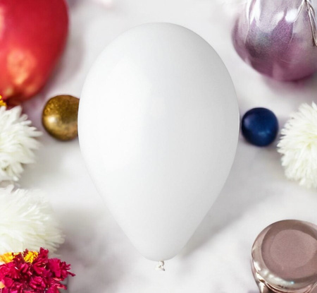 GEMAR Białe Klasyczne Pastelowe Balony Makaroniki 26 cm - 100 szt.