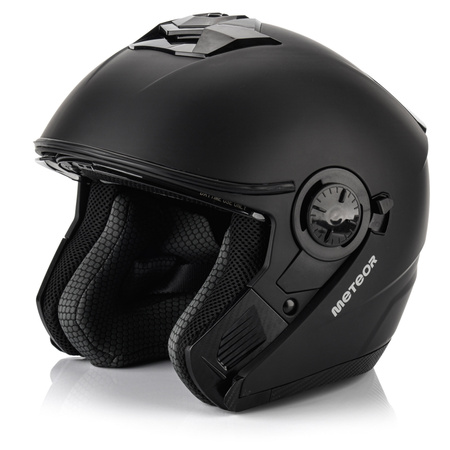Kask Motocyklowy Z Blendą Przeciwsłoneczną Otwarty Czarny METEOR