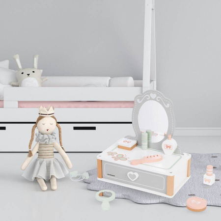 MAMABRUM Drewniana Toaletka Dla Dzieci Z Akcesoriami