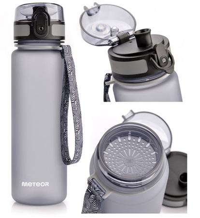 Butelka Sportowa Bidon Na Wodę Z Miarką Tritanowa Z Ustnikiem 500 ml METEOR