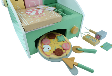 MERKAN Drewniany Zestaw Do Pieczenia Pizzy Zabawka Edukacyjna Dla Dzieci