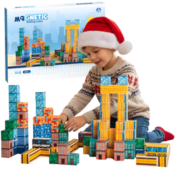 Klocki Magnetyczne Konstrukcyjne Zestaw 140 Elementów Edukacyjne Dla Dzieci