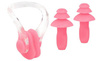Różowy Zestaw Pływacki Na Basen Czepek + Okulary + Zatyczki Na Nos i Uszy NILS