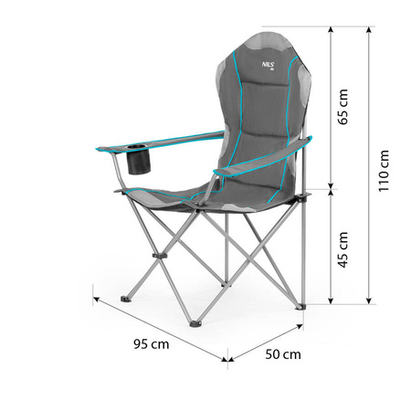 NILS Krzesło Plażowe Turystyczne Składane Kempingowe Ogrodowe + Pokrowiec