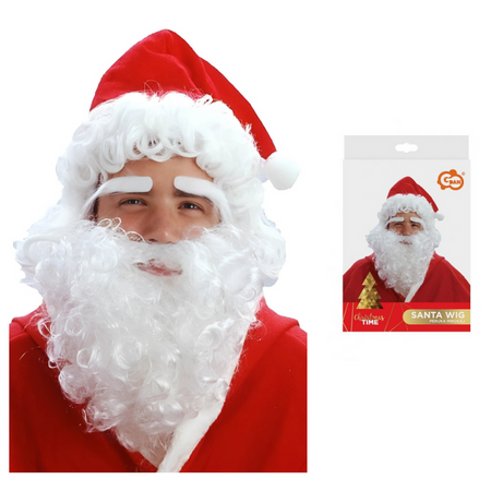 Peruka Świętego Mikołaja Gwiazdora Broda Z Czapką Przebranie Na Święta