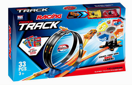 Tor Samochodowy Wyścigowy Dla Dzieci 174 cm + 2 Samochody