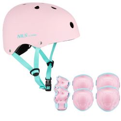 Kask Na Rolki Rower Hulajnogę Regulowany Dla Dzieci Orzeszek + Zestaw Ochraniaczy Rozmiar M