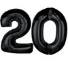 Balony Foliowe Czarne Metaliczne Dekoracja Na Urodziny GODAN 92 cm 20 Lat