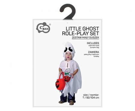 Kostium Przebranie Strój Ducha Peleryna Z Kapturem + Torebka Dynia 92/104cm