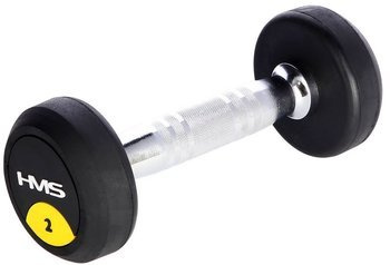 HMS Hantla Hantelka Ciężarek Gumowany Chromowany Do Ćwiczeń Fitness 2 kg