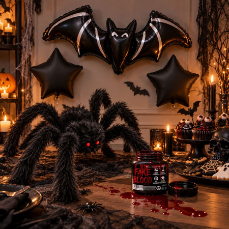 Zestaw Na Halloween Duży Pająk 60 cm + Sztuczna Krew 250 ml + 3 Balony
