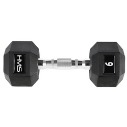 Ciężarek Hantla Hexagonalna Gumowana 6 kg HMS