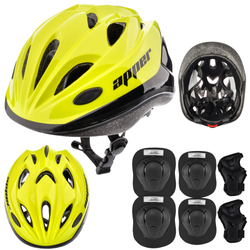 Kask Rowerowy Regulowany Dziecięcy Otwory Wentylacyjne + Zestaw Ochraiaczy