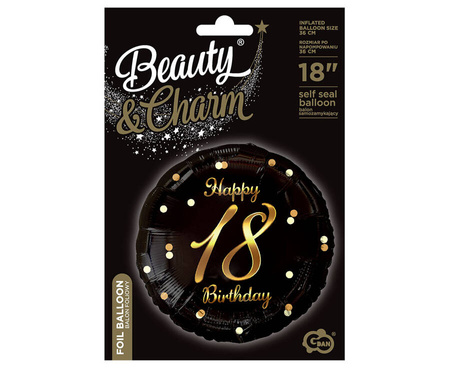 Balony Foliowe Na 18 Urodziny Zestaw Szampan Gwiazda Happy Birthday 3 szt.