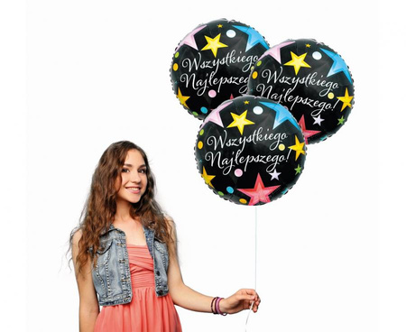 Balon Foliowy Dekoracyjny Imprezowy Na Urodziny Wszystkiego Najlepszego 18"