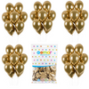 Balony Lateksowe Złote Klasyczne Chromowane Na Ślub Wesele 33 cm - 50 szt.