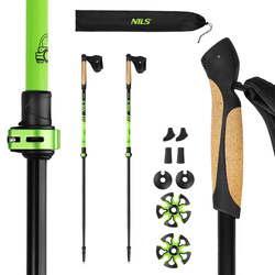 Kije Kijki Trekkingowe Turystyczne Do Chodzenia Nordic Walking Regulowane 93-125 cm NILS