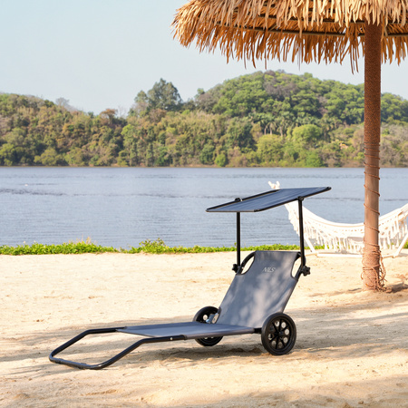 Leżak Ogrodowy Plażowy Składany Fotel Turystyczny Basenowy Do Ogrodu NILS