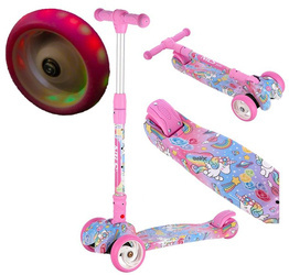 Hulajnoga Trójkołowa Balansowa Dla Dzieci Regulowana Wysokość Kółka LED