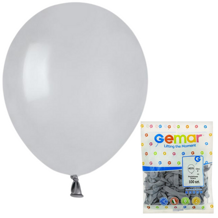 Balony Szare Klasyczne Pastelowe Na Przyjęcie Urodziny GEMAR 13 cm 100 szt