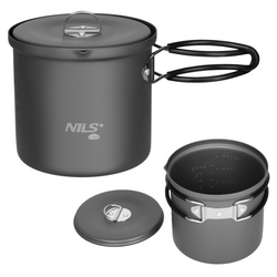 Garnek Turystyczny Aluminiowy Z Pokrywką 1000 ml Kempingowy Survivalowy