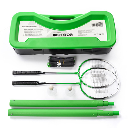 Zestaw Do Gry W Badmintona Rekreacyjnej Siatka + 2 Rakietki + 2 Lotki