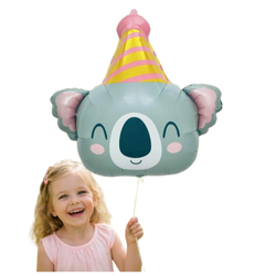 Balon Foliowy Urodzinowa Koala Z Czapeczką Na Przyjęcie Imprezę 50x48 cm