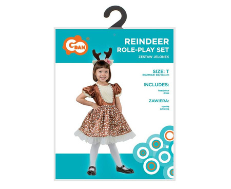 Kostium Przebranie Dla Dziewczynki Strój Jelonka Sukienka Na Bal Jesieni