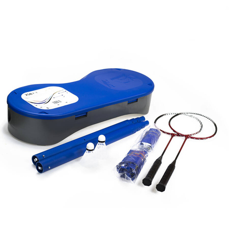 NILS Zestaw 2w1 Siatka Do Badmintona i Tenisa + 2 Rakietki + 2 Lotki W Walizce