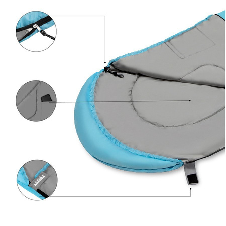 NILS Śpiwór Turystyczny Koperta Z Kapturem 205x75 cm